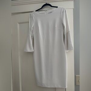 Calvin Klein White Long Sleeve Dress